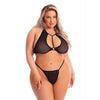 Cargue la imagen en el visor de la galería, Pink Lipstick The Real Me Bralette &amp; Thong Black QN
