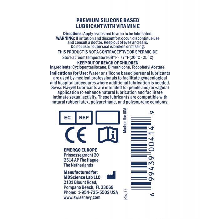 Swiss Navy Lube Silicone - 1 oz Bottle