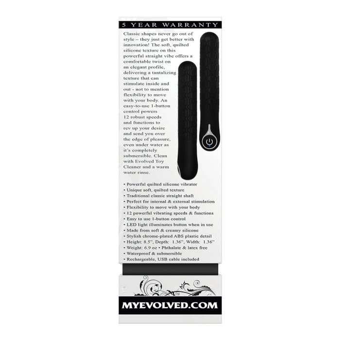 Vibratore Ricaricabile Evolved Quilted Love - Nero