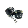 Load image into Gallery viewer, Sensual Sin Leather Padded Wrist Cuffs - Camo Piping
