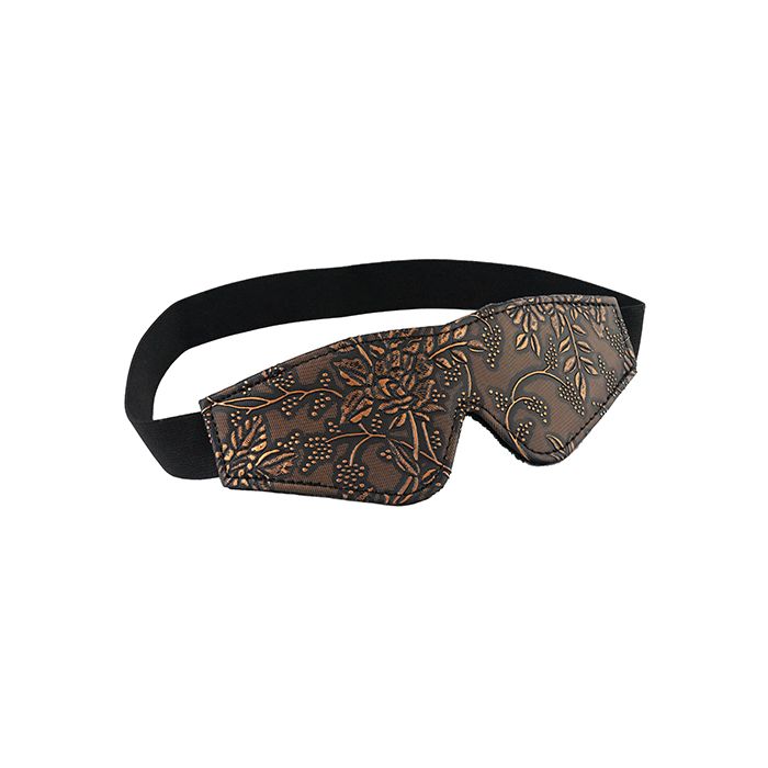 Spartacus Faux Fur Lining Blindfold - Brown Floral Print