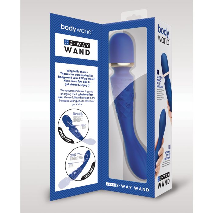 XGen Bodywand Luxe 2 Way Wand Head Massager For External Stimulation Blue