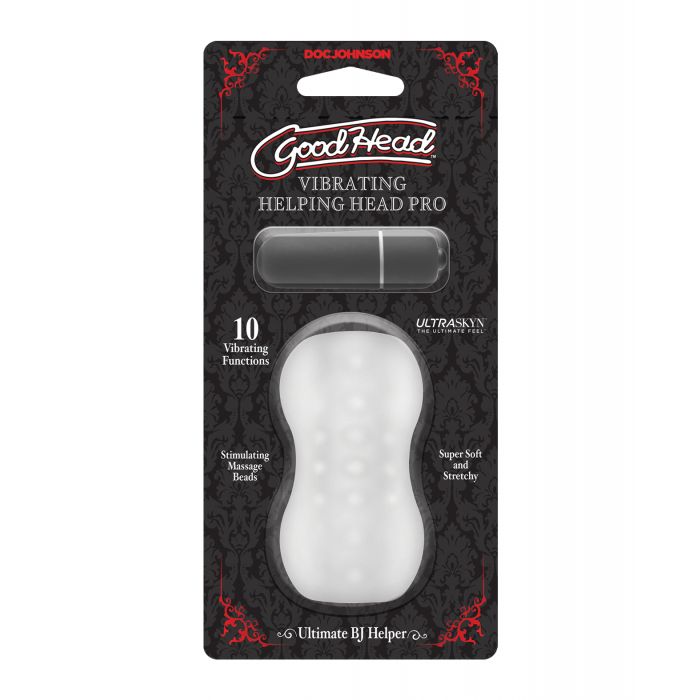 GoodHead Helping Head Pro Ultraskyn Vibrating Stroker Frost