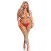 Charger l'image dans la visionneuse de la galerie, Rouge à lèvres rose Roy G. Biv 2 pièces Bodystocking arc-en-ciel QN
