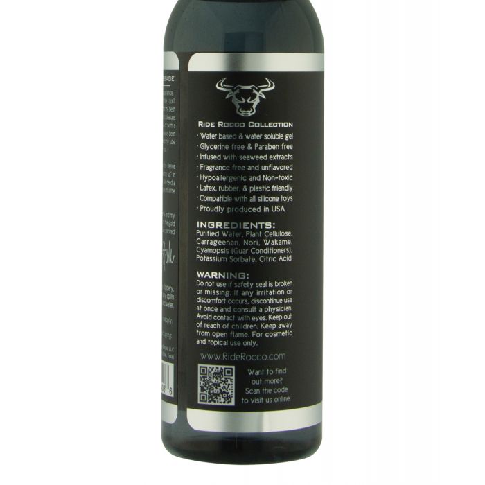 Ride Rocco Water Based Lubricant 4 Oz Seaweed Extracts