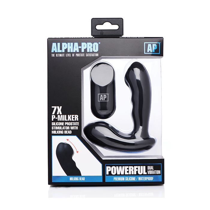 Alpha Pro 7x P-Milker Prostata Stimulator med Malkekugle - Sort