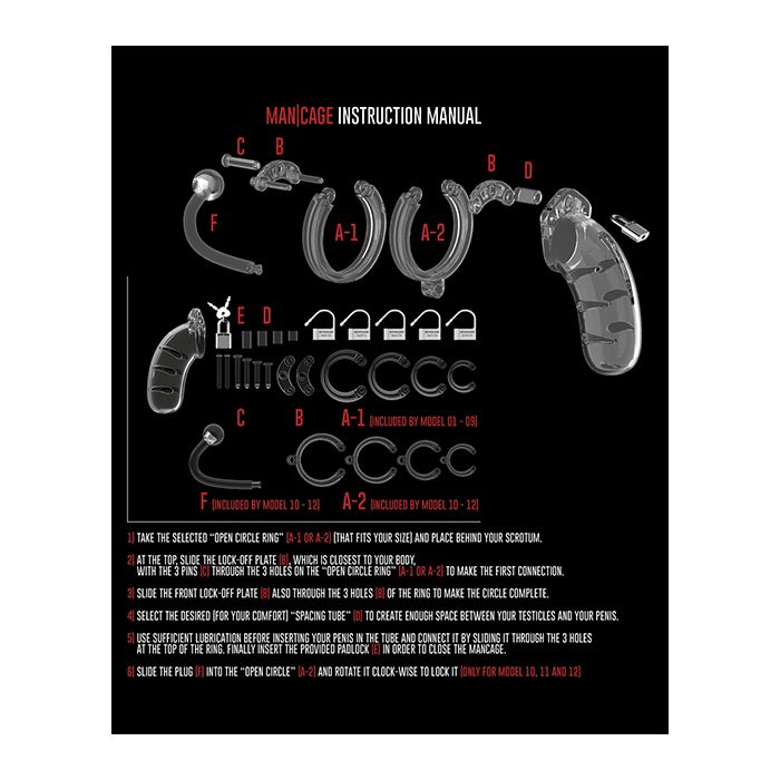 Shots Man Cage Chastity 3.5" Cock Cage w/Plug Model 10 - Clear