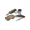 Load image into Gallery viewer, Spartacus Faux Leather Wrist Restraints Blindfold &amp; Flogger Bondage Kit - Gold
