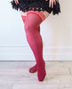 Ladda bilden i Galleri Viewer, Kixies Holly Sparkle Thigh High Cranberry Size B Tights
