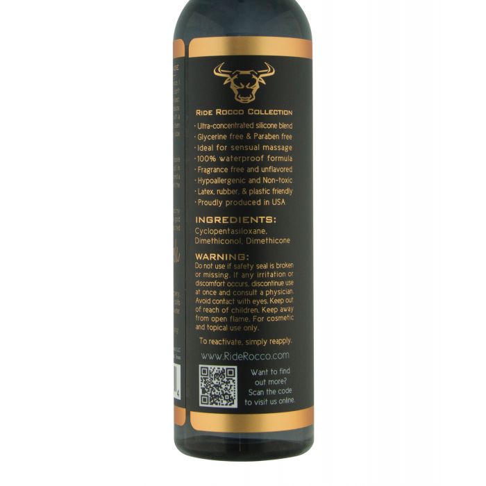 Ride Rocco Silicone Lubricant 8 Oz Premium Medical Grade Formula