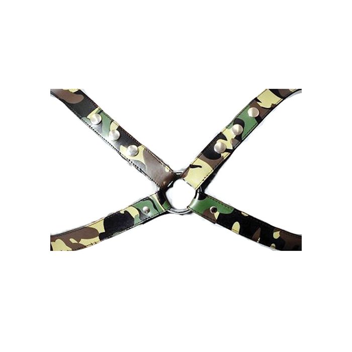 Sensual Sin Leather X Harness - Camo Small/Medium
