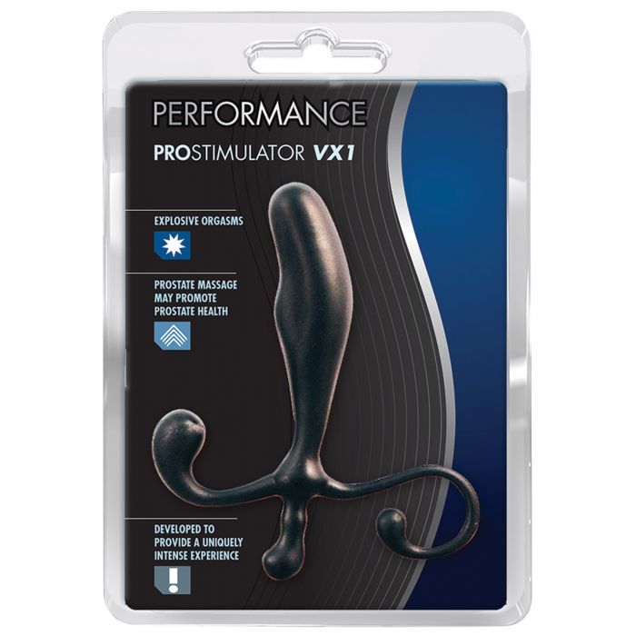 Blush Performance Polymer Prostate Massager Black Hands Free