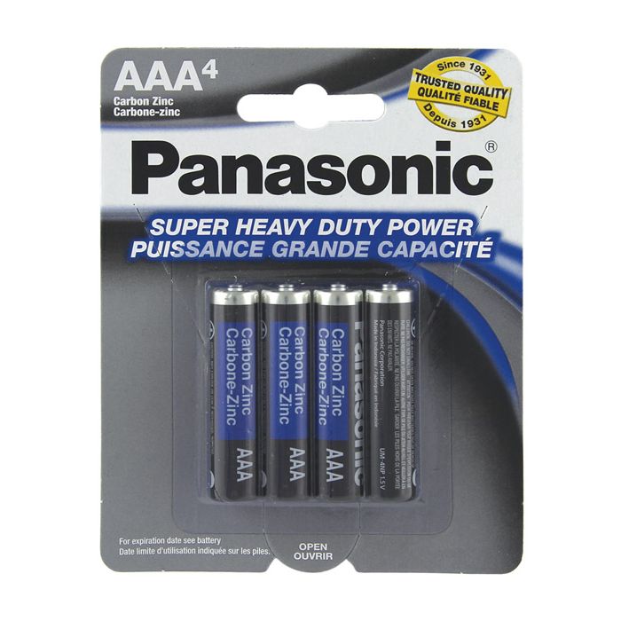 Batteria Panasonic Super Heavy Duty AAA - Confezione da 4