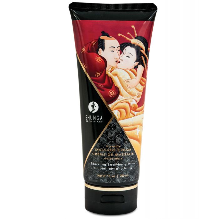 Shunga Kissable Massage Cream 7 Oz Sparkling Strawberry Wine