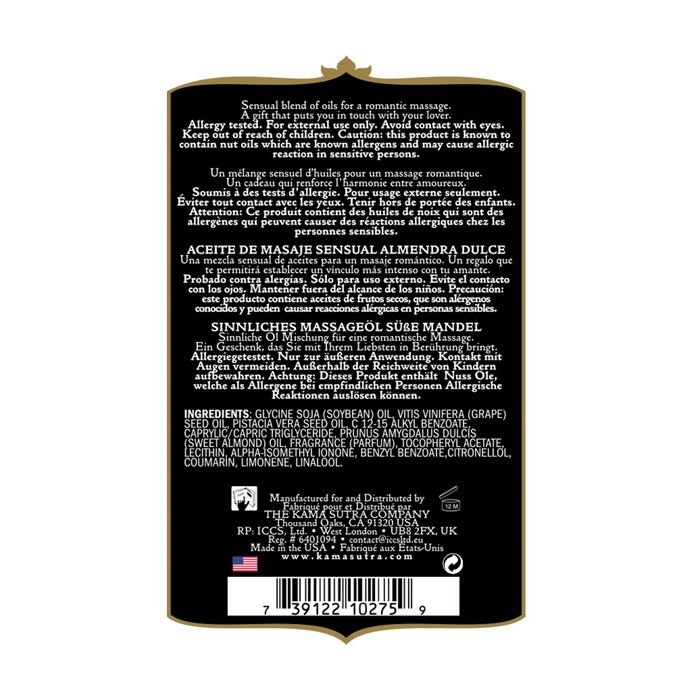 Huile de massage aromatique Kama Sutra - 2 oz Amande douce