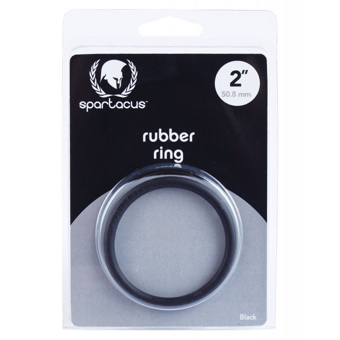 Spartacus 2 Inch Diameter Rubber Cock Ring Black for Extended Pleasure