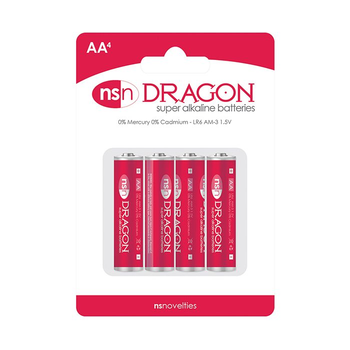Dragon Alkaline AA Batteries Pack of 4 Long Lasting Power for Toys