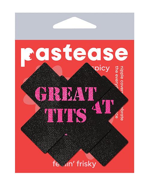 Pastease Stora Bröst Kors - Svart/Rosa O/S
