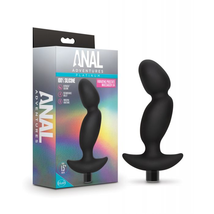 Blush Anal Adventures Platinum Silicone Vibrating Prostate Massager 04 Black