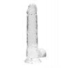 Załaduj obraz do przeglądarki galerii, Shots RealRock realistyczny kryształowo przezroczysty dildo 8" z jądrami - przezroczysty klarowny
