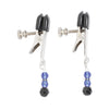 Load image into Gallery viewer, Spartacus Adjustable Broad Tip Blue Beaded Nipple Clamps
