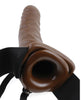 Carica l'immagine nel visualizzatore Galleria, Fetish Fantasy Series 8" Vibrating Hollow Strap On - Brown
