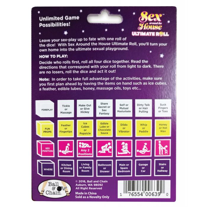 Sex Around the House Ultimate Roll Dice Game for Couples