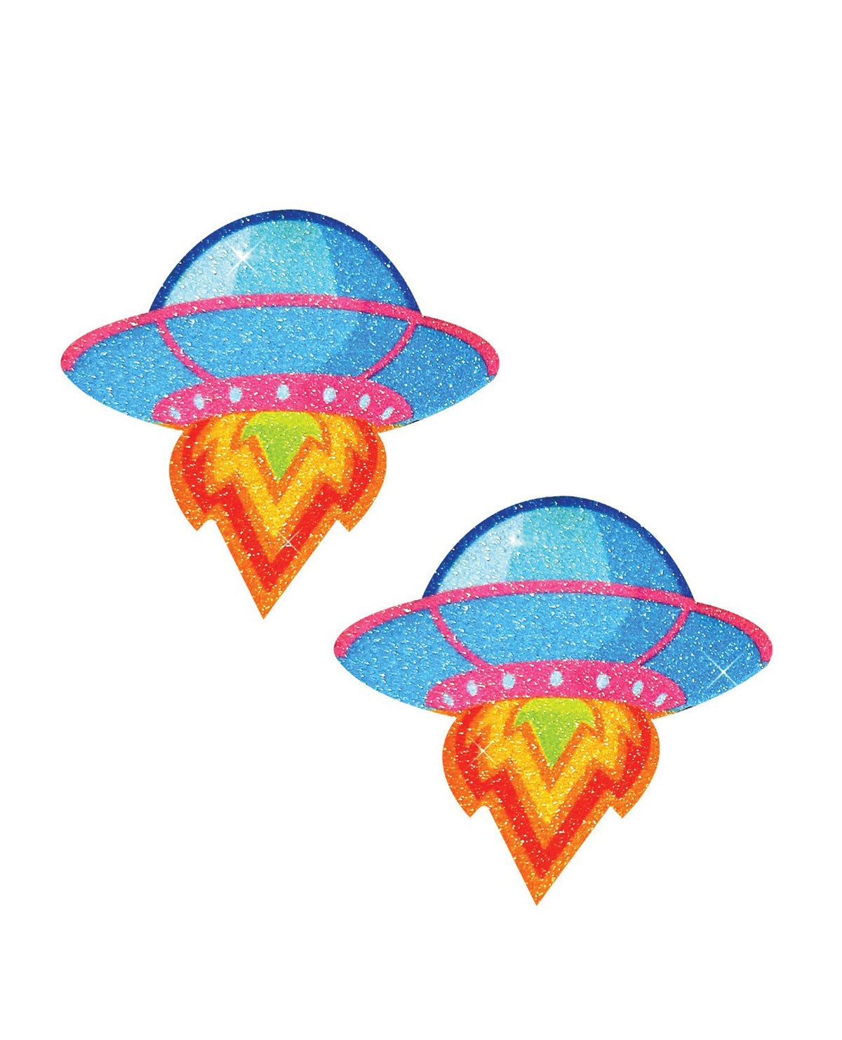 Blue Glitter Ufo Nipple Pasties For Festival Rave Club Party Outfit