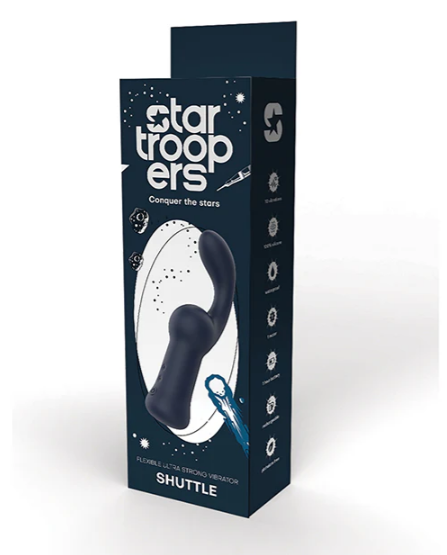 Star Troopers Shuttle Flexible Ultra Strong Vibrator - Black Star Troopers Shuttle Flexible Ultra Strong Vibrator - Black
