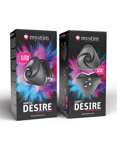 #8 - MystimのHeart's Desire eStim Layonバイブレーター - ブラック