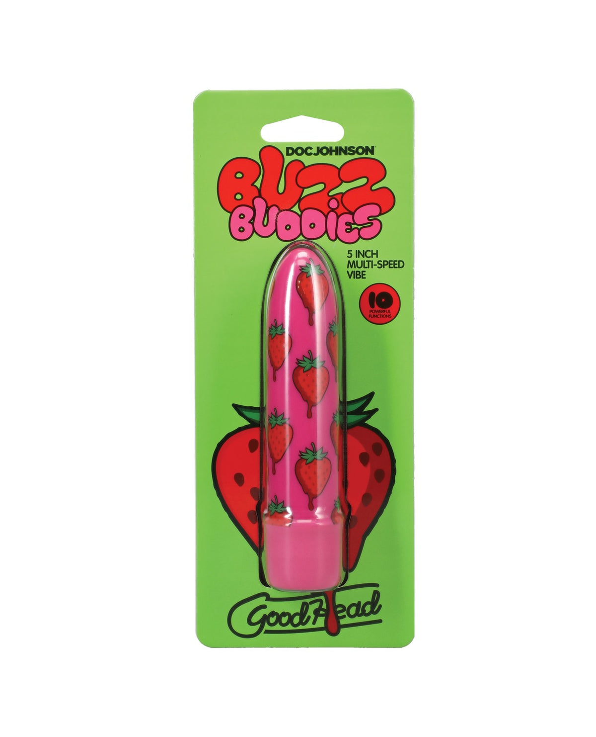 Vibrador Goodhead Buzz Buddies de 5 pulgadas y varias velocidades de Doc Johnson, fresa