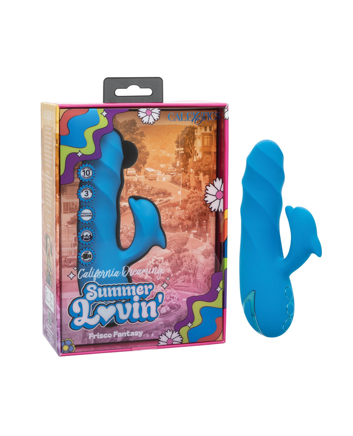 California Dreaming Compact Dual Stimulator Vibrating Thrusting Sex Toy