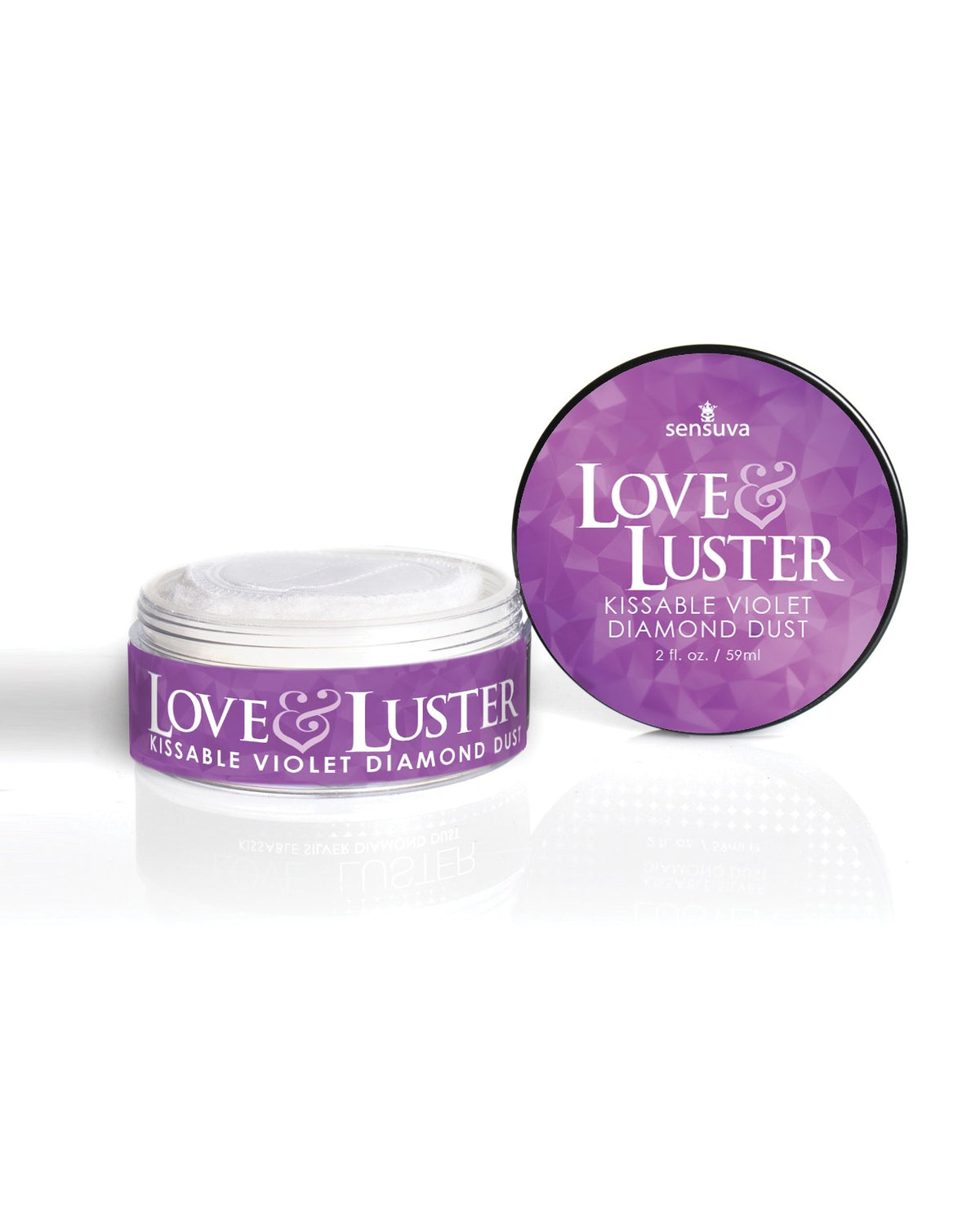 Sensuva Kissable Violet Diamond Dust, scintillant pour le corps, 2 Oz, parfum barbe à papa