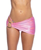 Load image into Gallery viewer, Metallic Iridescent Scrunched Skirt w/Ring Detail - Pink L/XL
