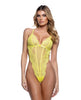 Załaduj obraz do przeglądarki galerii, Kiss &amp; Bloom Floral Eyelash Lace and Mesh Teddy - Yellow XL
