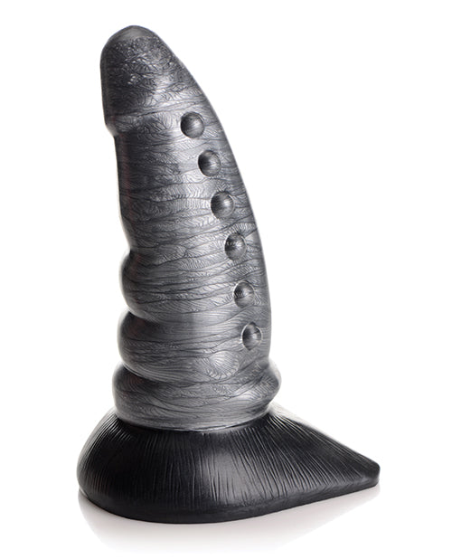 Creature Cocks Beastly Tapered Bumpy Silicone Dildo - Silver/Black