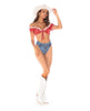 Încărcați imaginea în vizualizatorul Galerie, Sexy Cowgirl Tie Top w/Booty Short Panty 2 pc Set - Red, White, Blue L/XL
