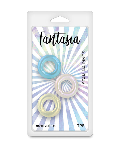 Fantasia Stamina Cock Rings Multicolor Flexible TPE Lubricant Safe