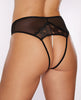 Afbeelding laden in Galerijviewer, Allure Blushing Crotchless Panty w/Pearls - Black O/S
