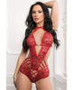 Load image into Gallery viewer, Strappy Lace Teddy w/Rhinestone Detail - Red O/S
