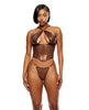 Charger l'image dans la visionneuse de la galerie, Liquid Metal Metallic Mesh Bustier w/G-String 2 pc Set - Metallic Copper LG
