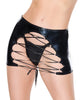 Afbeelding laden in Galerijviewer, Darque Wet Look Reversible Lace Up Skirt - Black LG
