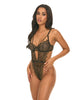Cargue la imagen en el visor de la galería, Greta Snake Eyelash Lace Teddy - Black/Gold MD
