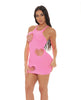 Load image into Gallery viewer, Pink Lipstick Heart Rate Bodystocking Dress One Size Fits 4 To 12
