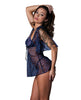 Ladda bilden i Galleri Viewer, Hazy Dayz Butterfly Blacklight Reactive Halter Top w/Thong &amp; Dress 3 pc Set - Black Multi L/XL
