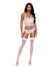 Lataa kuva gallerian katseluohjelmaan, Victoria Eyelash Lace Underwire Bralette w/Garter Panty 2 pc Set - White MD
