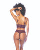 Załaduj obraz do przeglądarki galerii, Underwire Bustier w/Removable Straps &amp; High Waisted Thong 2 pc Set - Mulberry LG
