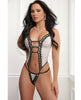 Load image into Gallery viewer, Sheer Teddy With Embroidery And Rhinestone Details In White And Black One Size Lingerie
