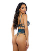 Load image into Gallery viewer, Eden Scalloped Eyelash Lace &amp; Wet Look Waspie 3 pc Set - Teal XL
