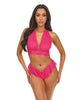 Załaduj obraz do przeglądarki galerii, Maylah Mesh &amp; Lace Halter 2 pc Set - Pink L/XL
